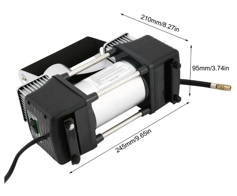 Компресор За Помпане На Гуми Двубутален Двуцилиндров Метален 12V 20A - 1