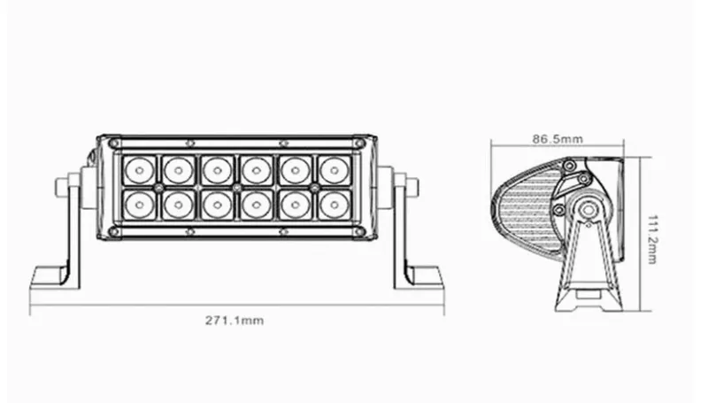 20 См Мощен LED бар 36W 12 LED 12V 24V АТВ, За Джип, 4х4, Offroad, Камион - 1