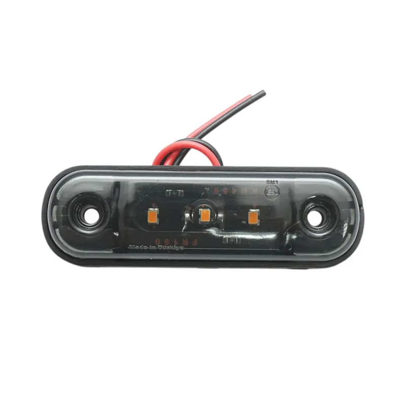 Жълта LED Габаритна светлина / Маркер - Опушен 3 диода 12V-24V - 1