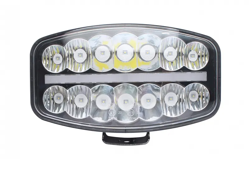 80W LED Лед Фар Халоген С Три Функции Неон ефект Бяло-Жълто/Оранжево Neon 24,5см x 13,9см 4100lm 12V - 24V E-Mark Подходящ За DAF MAN Scania Volvo Iveco и др. - 1