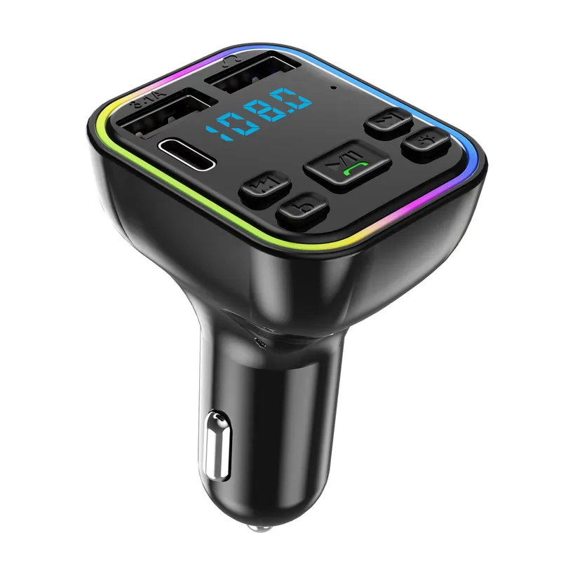 12-24V Автомобилен bluetooth 5.0 FM трансмитер зарядно телефон безжичен хендсфри MP3 модулатор плейър аудио приемник PD Type-C Dual USB 3.1A бързо зареждане - 1