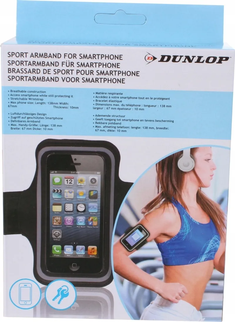 Спортна лента за ръка за смартфон телефон за фитнес колоездене и др. Dunlop - 1