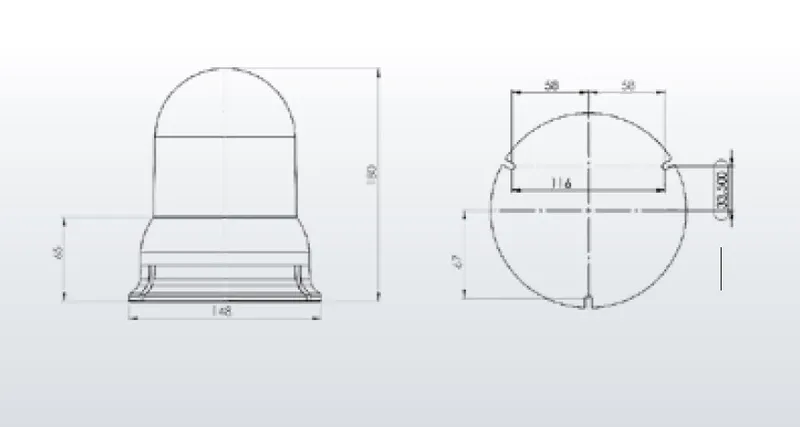 Въртяща Сигнална Аварийна Оранжева Лампа Маяк с Крушка 24V, Ø 148mm - 1