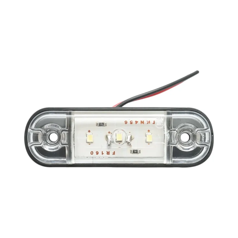 Бяла LED Габаритна светлина / Маркер - 3 диода 12V-24V - 1