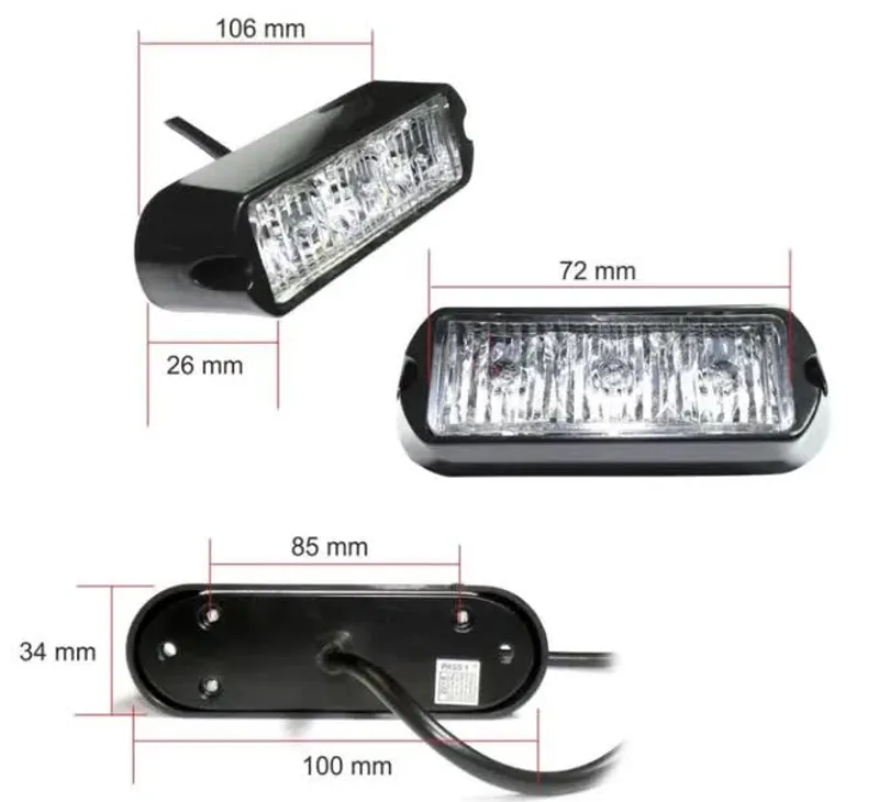 3 LED Аварийна Лампа За Пътна Помощ, Жълта Блиц Светлина, Мигаща! MAR751 - 1