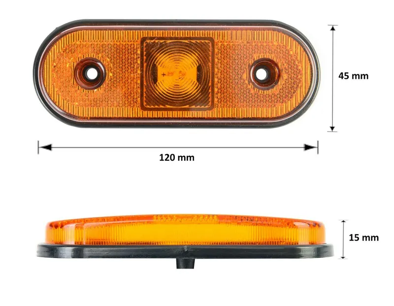 1 брой 12-24V LED Диоден Маркер Токос Габарит Светлина За Камион Ремарке Платформа Оранжев - 1