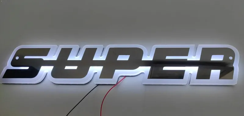 Светодиоден LED Надпис табела SUPER 24V бяла светлина 40 x 7cm - 1