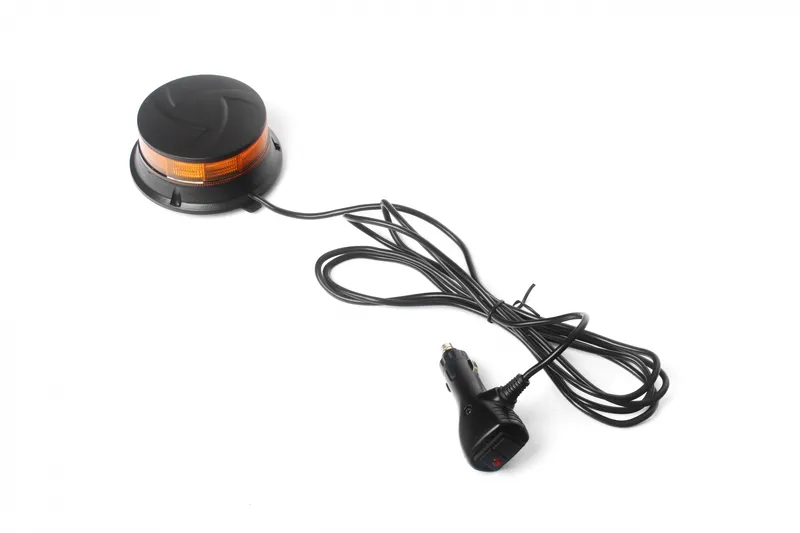 19W LED Диодна Въртяща се Сигнална Аварийна Лампа Маяк Буркан за Пътна Помощ Платформа 12V - 24V с магнит - 1