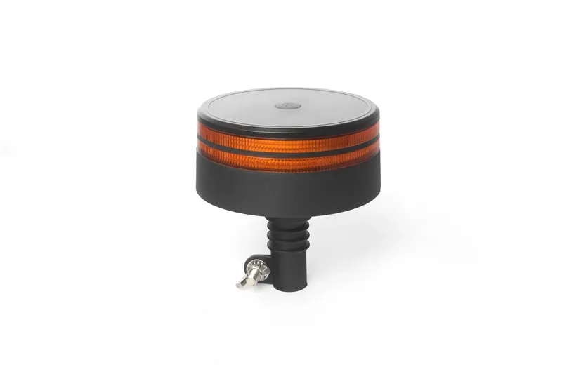 25W LED ЛЕД Аварийна Сигнална Лампа Маяк Буркан Двуредов с 50 Диода Оранжева Жълта 12V - 24V за монтаж на тръба - 1