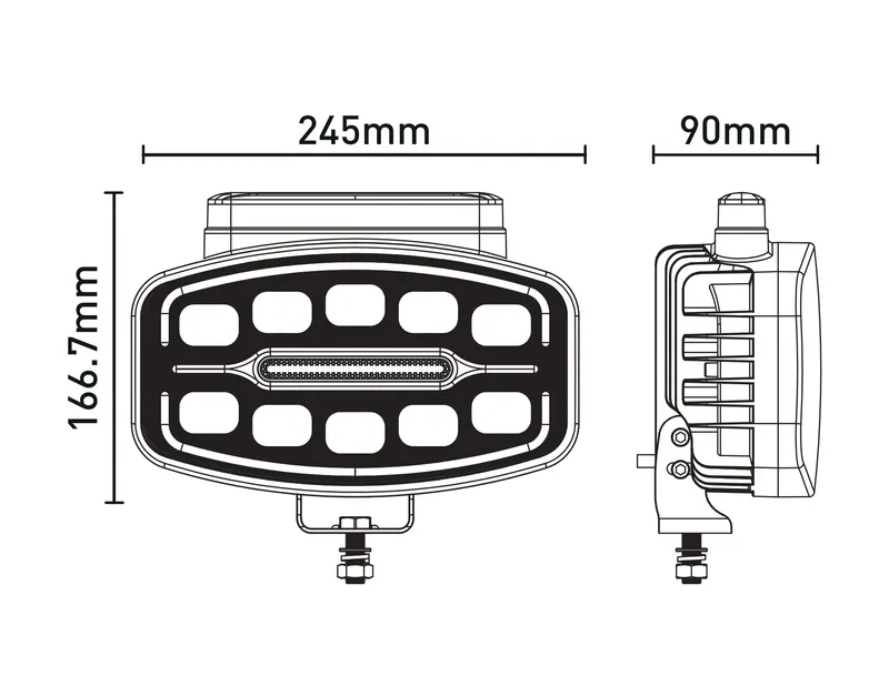 LED Халоген Фар 3 Функции DRL бяла/оранжева светлина с 360° аварийна лампа с 4 функции на премигане 12-24V за джип камион агротехника и др. - 1