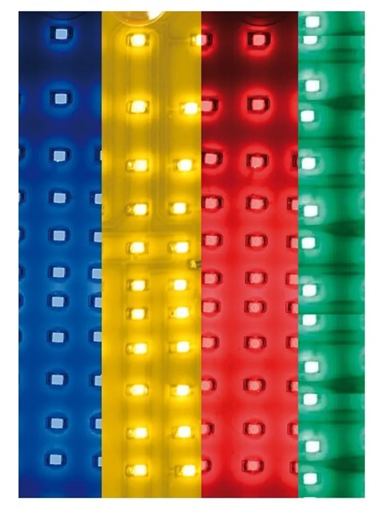 Диоден светещ кръст многоцветн RGB 84 LED ЛЕД 12V 24V 245 x 200 mm - 1