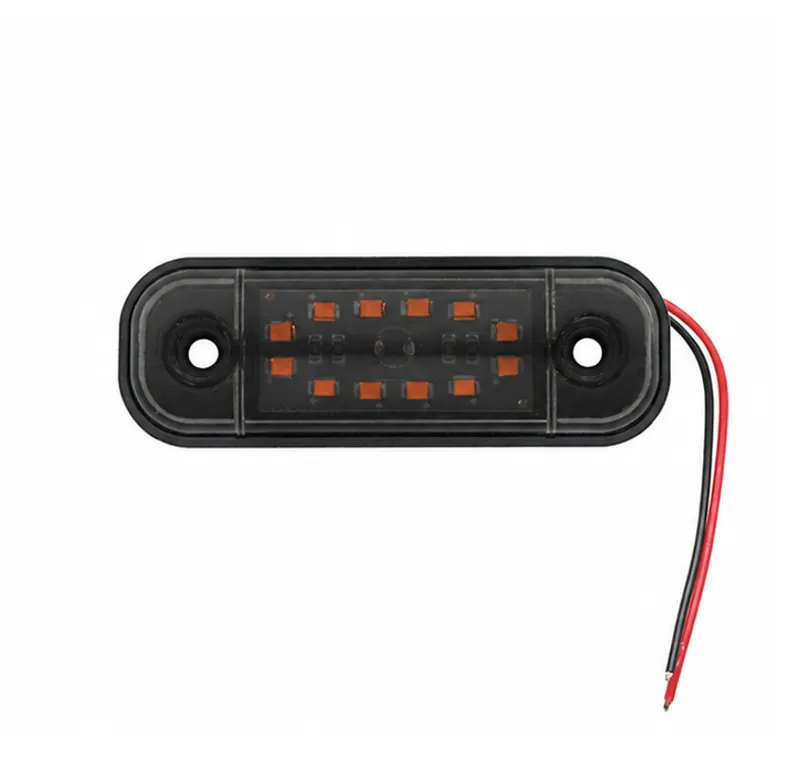 Жълта LED Габаритна светлина / маркер - Опушен 12 диода 12V-24V - 1