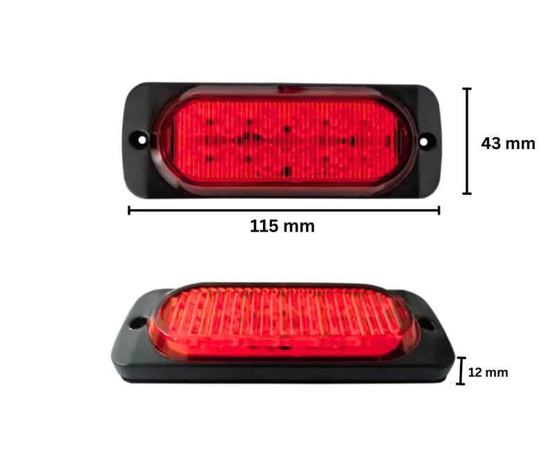 Червена LED Сигнална / Аварийна Блиц светлина - 12 диода 12V-24V - 1