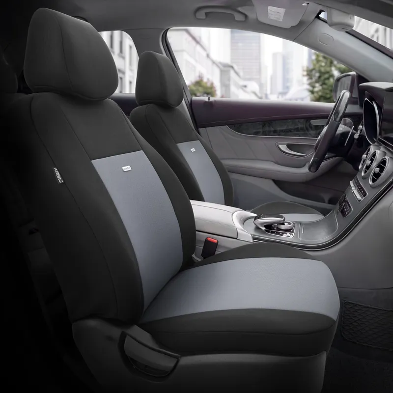 Комплект Тапицерия SelectedFit Flex Design by OTOM текстил – Черно-Светло сиво, за Предни и Задни Седалки - 1