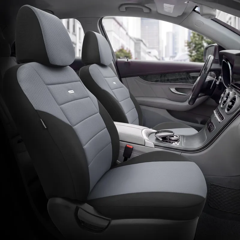Комплект Тапицерия SelectedFit One Design by OTOM текстил – Черно-Светло Сива, за Предни и Задни Седалки - 1