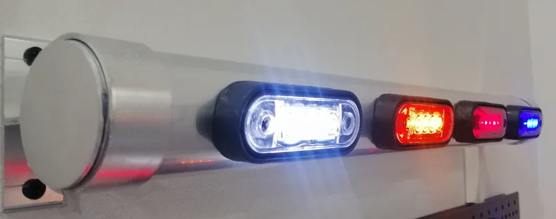 LED Маркер, Диоден Габарит, Токос, Оранжев, 12V-24V, Светлина За Камион, Бус, Ван, Ремарке, Каравана, Извит Гръб за Директен Монтаж на Ролбар, Булбар MAR891 - 1