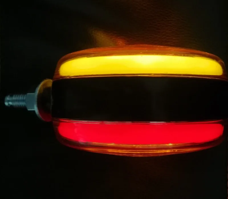 Комплект от 2 броя ЛЕД LED габарит за огледало ОБЕЦИ за камион 12-24V Scania Сканиа Volvo Волво MAN МАН DAF ДАФ Mercedes Мерцедес с ефект Неон Neon в оранжево-червено - 6