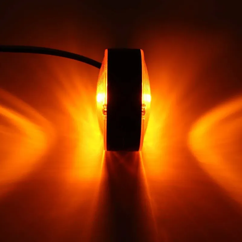 Комплект от 2 броя ЛЕД LED габарити за огледала ОБЕЦИ за камион 12-24V Scania Сканиа Volvo Волво MAN МАН DAF ДАФ Mercedes Мерцедес в оранжево - 4