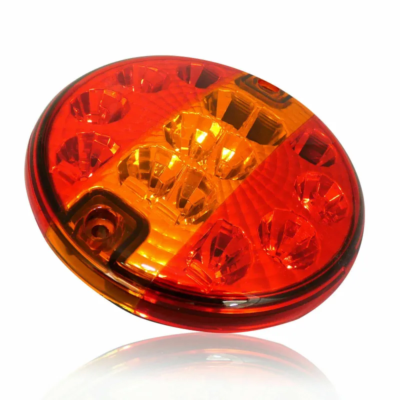 Комплект 2 Броя LED Лед Диоден Стоп Тип Хамбургер, Slim, Ø14cm, 12V-24V, За Камион, Ремарке, Бус , Каравана, Кемпер - 4