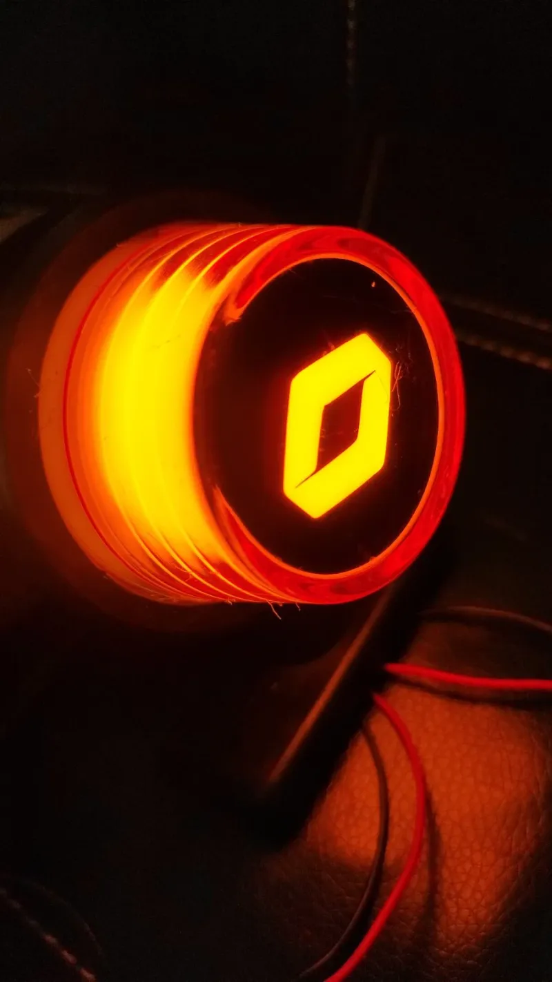 Комплект от 2 броя LED ЛЕД страничен габарит рогче 12 -24V оранжево - червено “old school” Неон Ефект с лого RNT - 4