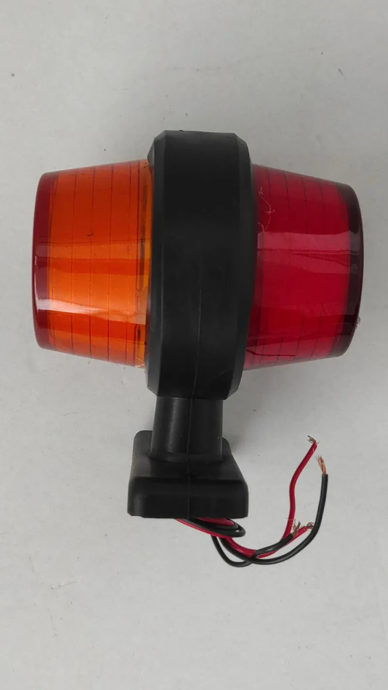 Комплект от 2 броя LED ЛЕД страничен габарит рогче 12 -24V оранжево - червено “old school” Неон Ефект с лого FD - 1