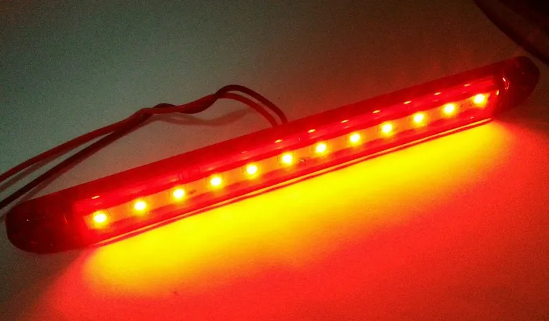 ЛЕД LED Червен Диоден Маркер Габарит Токос със 12 светодиода за камион ремарке бус ван каравана платформа 12V-24V - 2