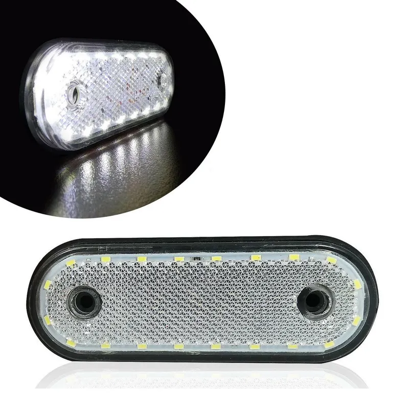 LED Габарит, Маркер, Токос - Бял, Червен, Жълт, 20 Диода - 12V - 24V - за камион бус, ван, каравана, платформа, кемпер - 2