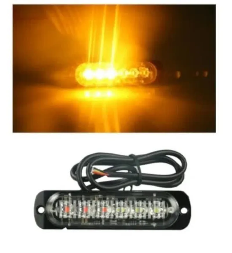 6 LED Аварийна Лампа За Пътна Помощ, Жълта Блиц Светлина, Мигаща - 2