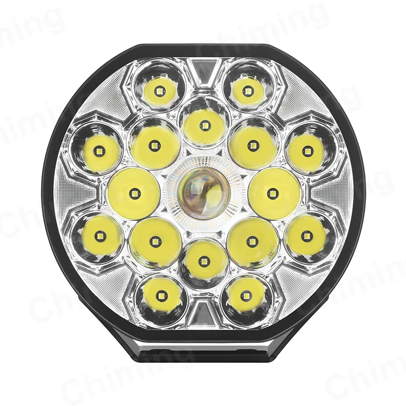 LED Халоген 22см Фар Бяла Светлина + Бяла и Жълта Габаритна 80W 9100lm 12V 24V Е-марк Е9 Бус Ван 4х4 Джип ATV Камион Трактор - 2