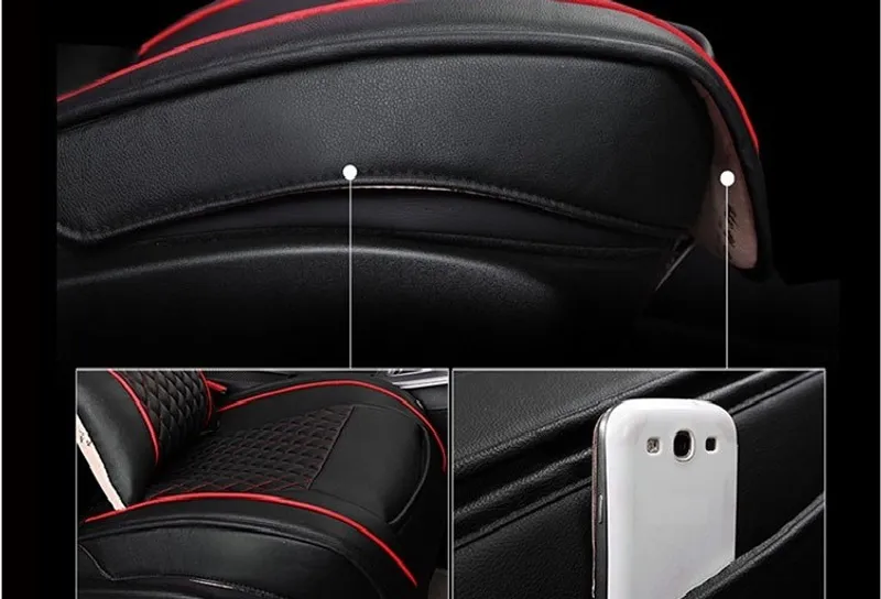 Лукс Комплект Черна Кожена универсална тапицерия / калъфи за седалки - 2