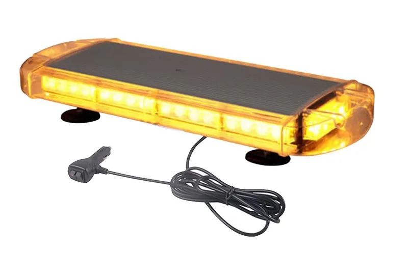 12V 24V Лед Led Диодна Мощна Аварийна Сигнална Лампа Буркан с Магнит 55см 10 режина Бяло Стъкло За Пътна Помощ Платформа Снегорин и др. - 2
