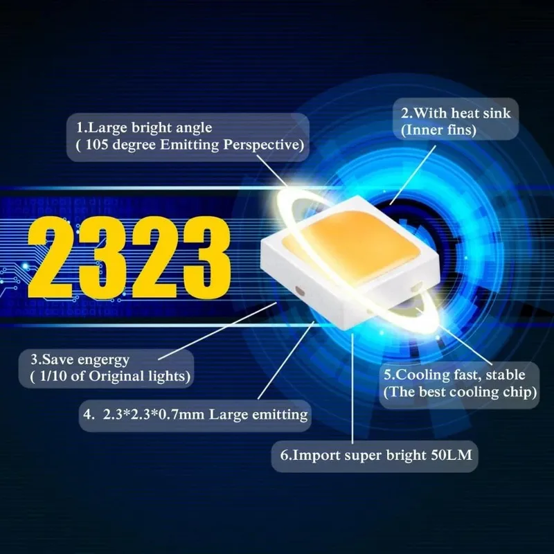 Комплект от 2 броя LED крушки PW24W / PWY24W – 2323 SMD бяла светлина 6000K 360° 12–30V, Canbus без грешки - 2