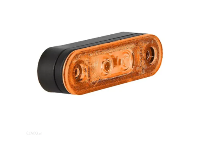 LED Светодиоден Габарит, Маркер, Токос, Оранжев, Овален, Е-Mark, 3 LED, 12V-24V, 8 см - 2