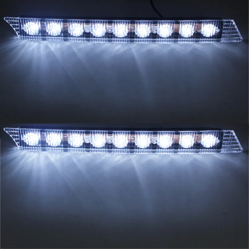 Комплект Извити За Броня Предни Мощни 9 Led Лед Диодни Дневни Светлини 12V 54W - 2