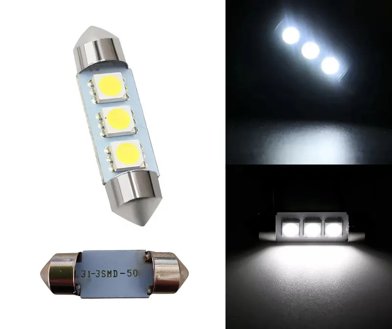 Комплект 2 бр. LED крушки C5W 31 mm, 3x SMD 5050, 6000–6500K бяла светлина – блистер - 2