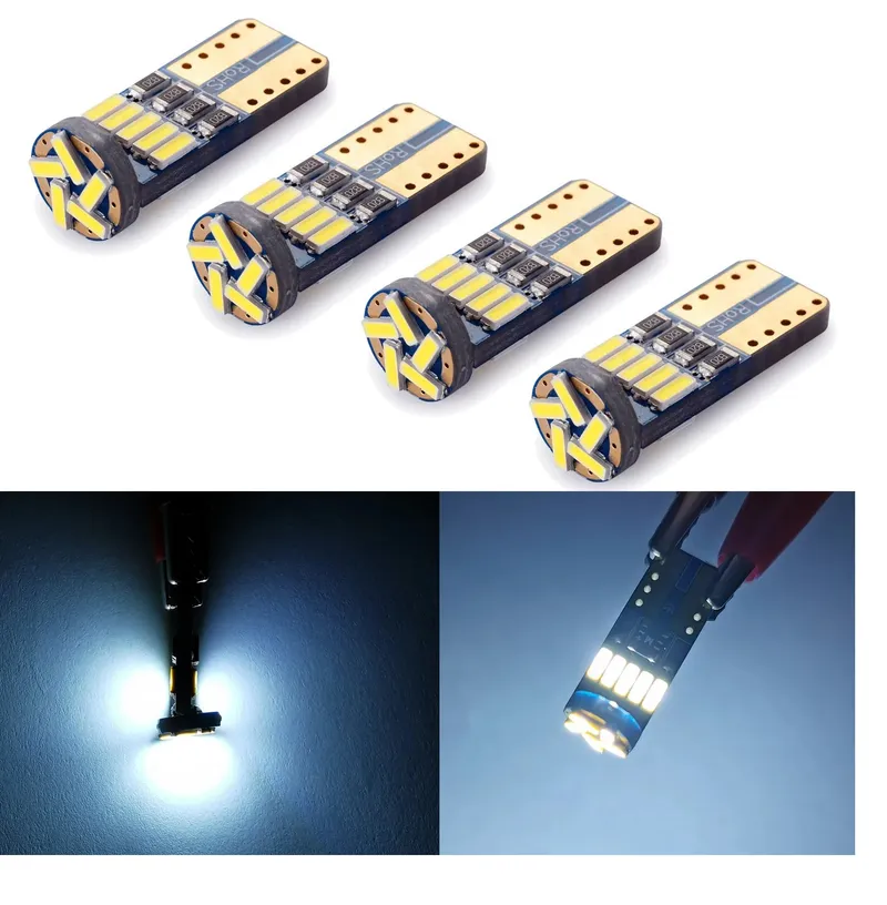 Комплект от 2 броя T10 Led крушки 15 SMD светодиода W5W 12V бяла светлина в блистер - 2