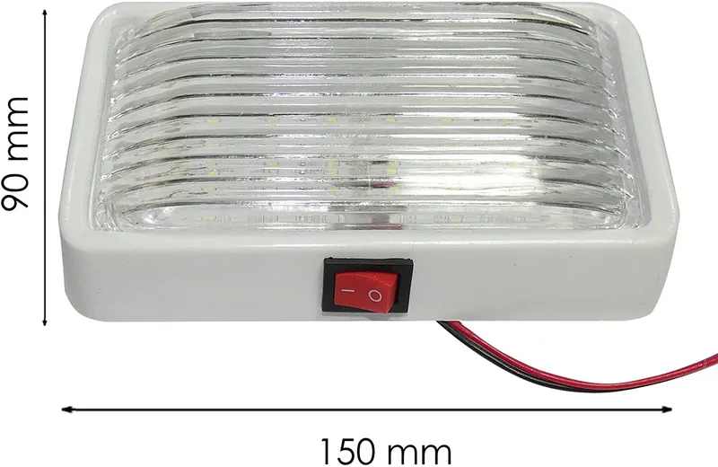 1 брой LED Интериорна Вътрешна Лампа Плафон Таван Правоъгълна 12V За Кола Камион Бус Каравана Кемпер - 2