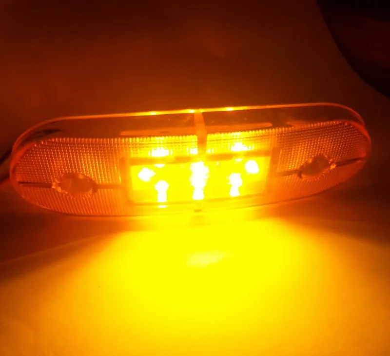 12V ЛЕД LED Оранжев Жълт Диоден Маркер Габарит Токос със 9 светодиода за камион ремарке бус ван каравана платформа - 2