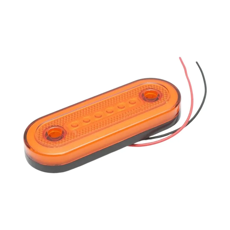 Овален LED габарит 12-24V, оранжев, 24 LED с неон ефект, 115 x 44 мм - 2