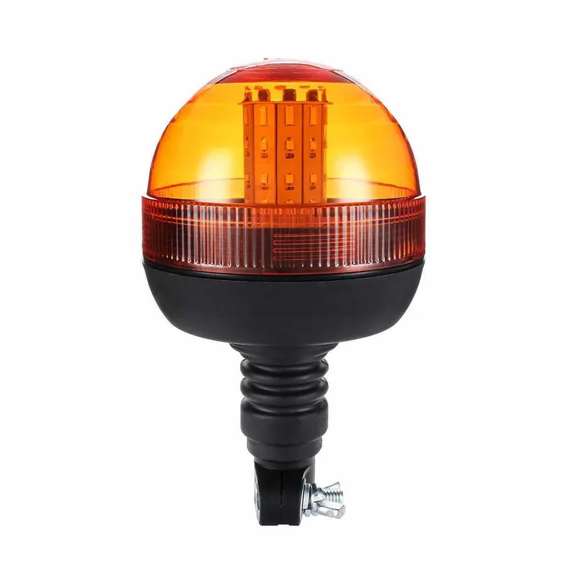 LED Аварийна, Сигнална Лампа, 40 Диода, 3 Режима На Светлина, Маяк, Буркан, Оранжева, Жълта, 12V - 24V, Е-Mark E9 - 2