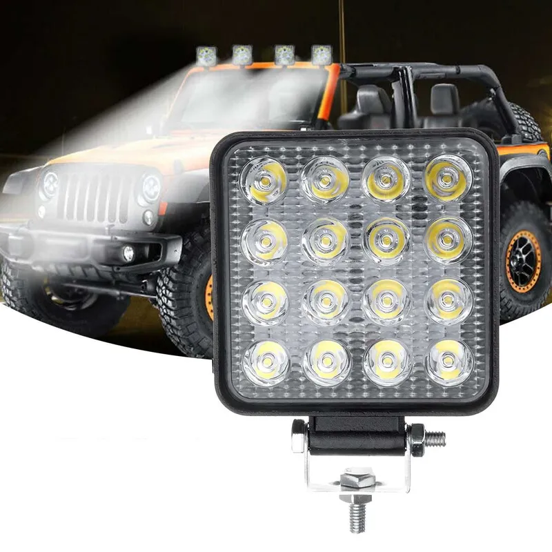 48W ЛЕД 12V 24V LED Диоден Халоген Фар Прожектор Задна Светлина Диодна Лампа - 2