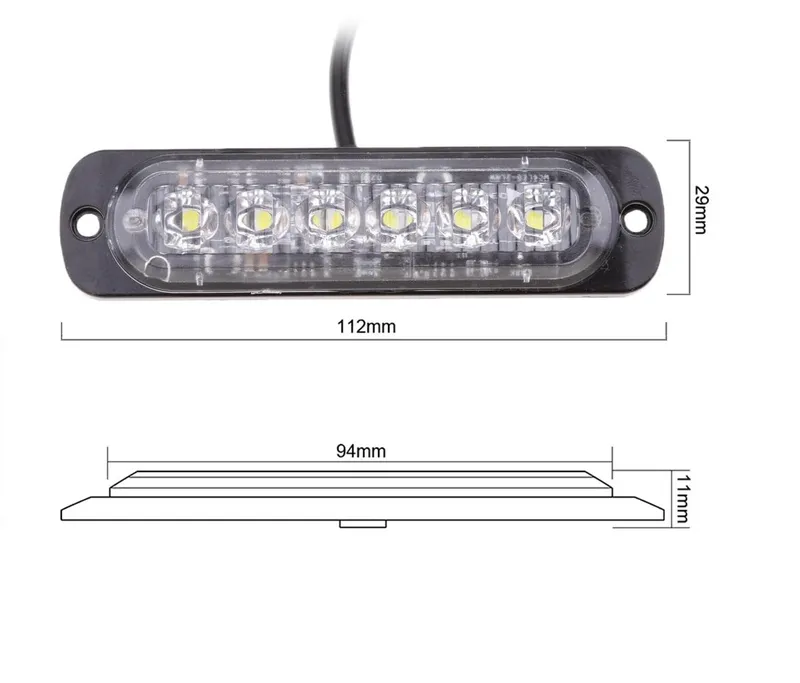 LED Лед Диоден 12-24V Габарит Маркер Токос за камион бус ван каравана платформа кемпер бял 112 x 29mm - 2