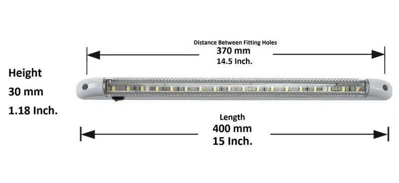 LED Интериорна Лампа, Тръба, 40см, Зелена Светлина, 24V, За Бус, Камион и др. - 2