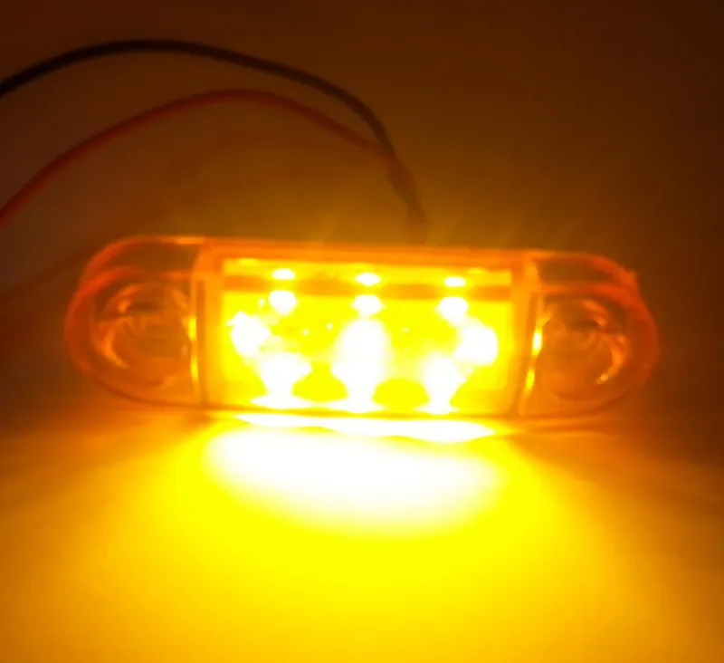 Светодиоден Габарит жълта / оранжеа светлина 9 LED за бус ван ремарке каравана платформа 12V - 2