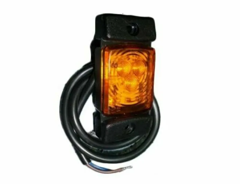 LED Светодиоден Габарит, Маркер, Токос, Жълт, Оранжев, Е-Mark, 3 LED, 12V-24V, 7.3 см - 2