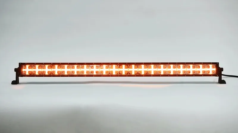 100 См Led Bar Лед Диоден Бар Прожектор Бяла и Оранжева, Жълта Светлина, Блиц, Флаш, CROSS DRL 240W 12V 24V - 2