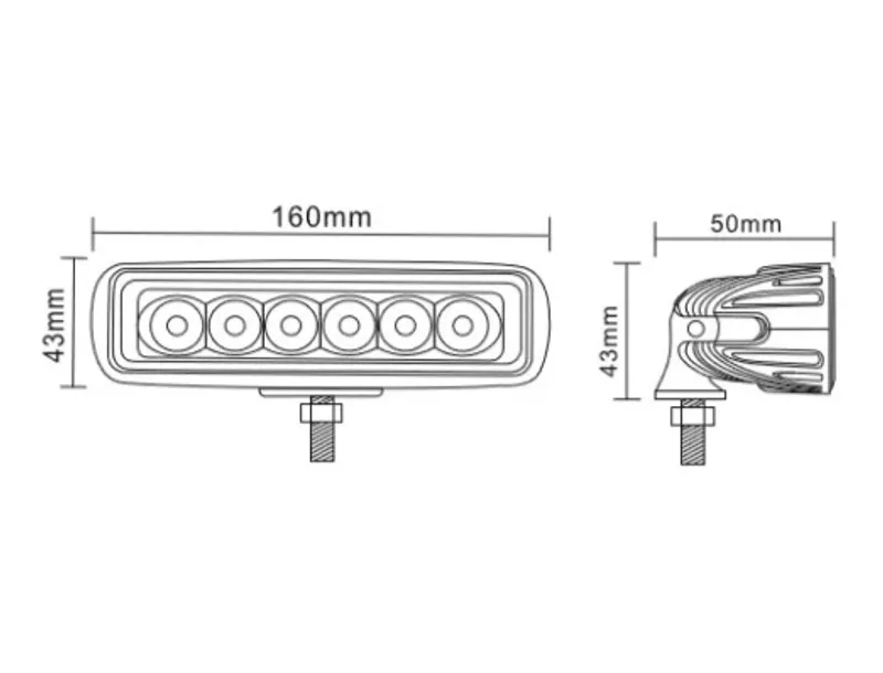 Универсален 54W Лед LED Халоген Фар Работна Лампа 12V - 24V с мигач бяло - оранжева светлина за автомобил офроуд бус ван камион - 2