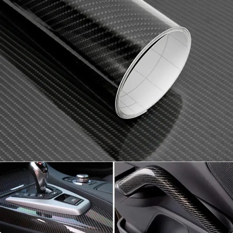 5D Декоративно автомобилно WRAP фолио 1.52 X 18M черен карбон BLACK CARBON - 2