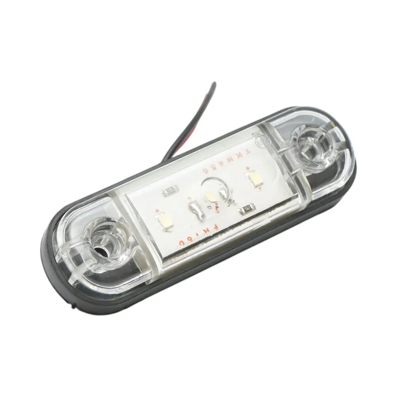 Бяла LED Габаритна светлина / Маркер - 3 диода 12V-24V - 2