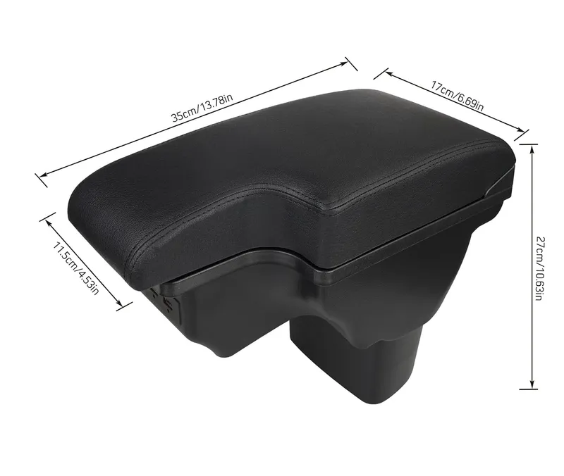 Подлакътник за автомобил Nissan Juke 2010-2019 MK1, с отделение за съхранение, 2x USB-A, 1x USB-C, достъп до бутоните за подгрев на седалките, черен - 2